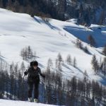 Sci alpinismo nei pressi di A Barma Drola a Estoul in Valle d'Aosta